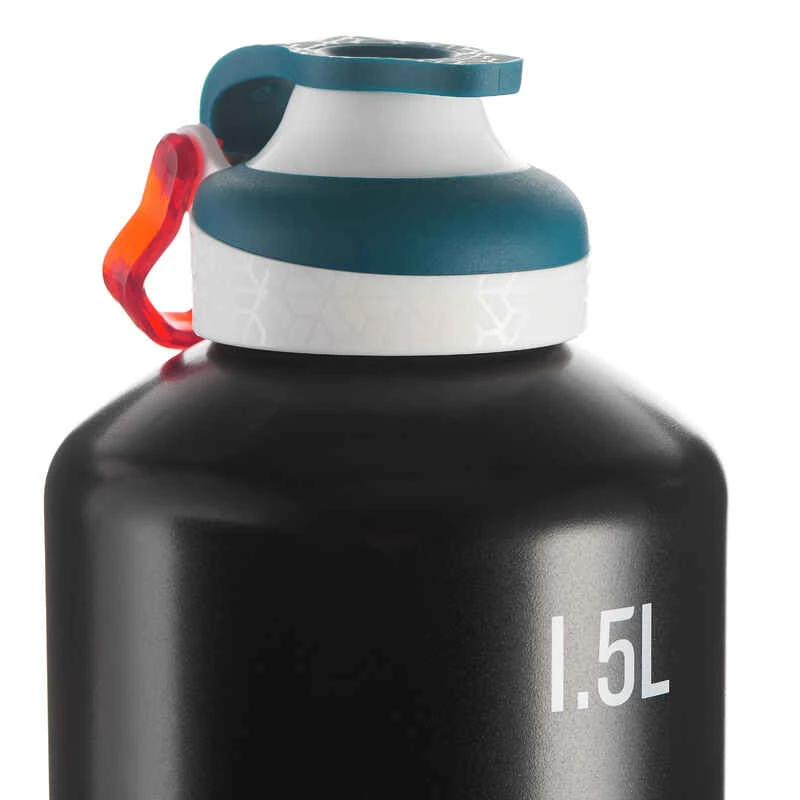 Quechua Gourde Randonnée 500 Bouchon Ouverture Rapide 1,5 Litre Aluminium Noir 4 Quechua Gourde Randonnée 500 Bouchon Ouverture Rapide 1,5 Litre Aluminium Noir – Image 4