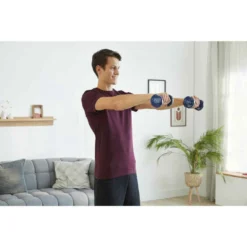 PAIRE D'HALTÈRES FITNESS 2*2 KG - BLEU MARINE 7 PAIRE D'HALTÈRES FITNESS 2*2 KG - BLEU MARINE -Sportmania halteres tonedumbell 22 kgs jaune 3