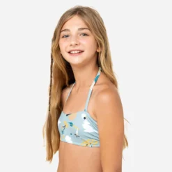 HAUT DE MAILLOT DE BAIN BANDEAU FILLE 100 KAKI -Sportmania haut de maillot bandeau fille 100 kaki 2