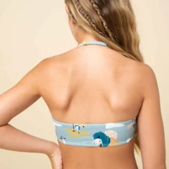 HAUT DE MAILLOT DE BAIN BANDEAU FILLE 100 KAKI -Sportmania haut de maillot bandeau fille 100 kaki 3