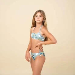 HAUT DE MAILLOT DE BAIN BANDEAU FILLE 100 KAKI -Sportmania haut de maillot bandeau fille 100 kaki 5