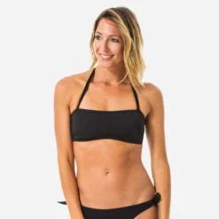 Haut De Maillot De Bain Bandeau LAURA NOIR Avec Coques Amovibles