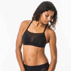 Haut De Maillot De Bain Brassière De Surf Femme Double Réglage Plat ELISE NOIRE