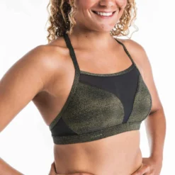 Haut De Maillot De Bain Brassière Femme Double Réglage Plat ELISE PAILLETEE OR -Sportmania haut de maillot de bain brassiere femme double reglage plat elise pailletee or 2