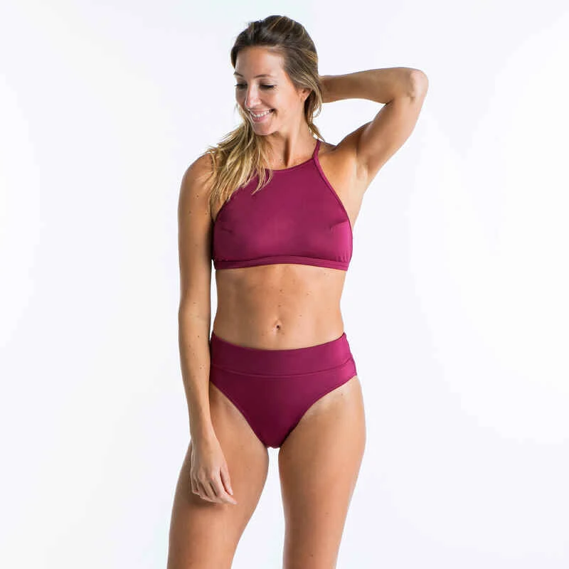 Haut De Maillot De Bain Femme Brassière Surf Dos Dégagé ANDREA ROUGE BORDEAUX 2 Haut De Maillot De Bain Femme Brassière Surf Dos Dégagé ANDREA ROUGE BORDEAUX – Image 2