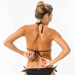 HAUT DE MAILLOT DE BAIN FEMME TRIANGLE COULISSANT AVEC COQUES MAE NOIR -Sportmania haut de maillot de bain femme triangle coulissant avec coques mae noir 3