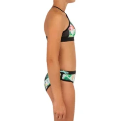 HAUT DE MAILLOT DE BAIN SURF FILLE BRASSIERE VERT BAHA 900 -Sportmania haut de maillot de bain surf fille brassiere vert baha 900 3
