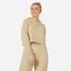 Sweat à Capuche Crop Fitness Femme - 520 Beige