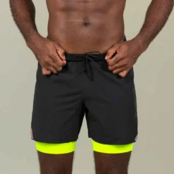 Jammer-Short De Natation Homme 500 Fiti - Noir / Jaune / Beige -Sportmania jammer short de natation homme 500 fiti noir slash jaune slash beige 4