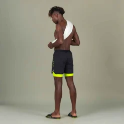 Jammer-Short De Natation Homme 500 Fiti - Noir / Jaune / Beige -Sportmania jammer short de natation homme 500 fiti noir slash jaune slash beige 9