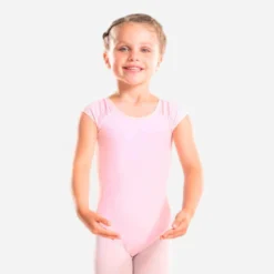 Justaucorps Danse Classique Rose Pale Manches Courtes Fille -Sportmania justaucorps danse classique rose manches courtes fille 2