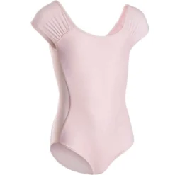 Justaucorps Danse Classique Rose Pale Manches Courtes Fille