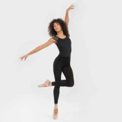 Justaucorps De Danse Classique Manches Courtes Voile Noir. -Sportmania justaucorps de danse classique manches courtes voile noir 3