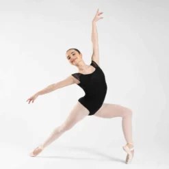 Justaucorps De Danse Classique Manches Courtes Voile Noir. -Sportmania justaucorps de danse classique manches courtes voile noir 5