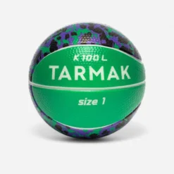 Mini Ballon De Basketball En Mousse Taille 1 Enfant - K100 Vert Noir