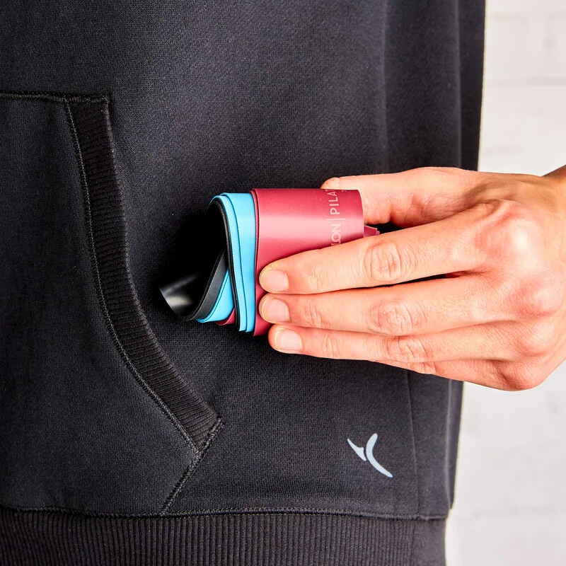 KIT X3 ÉLASTIQUES FITNESS RÉSISTANCE 5-6-7 KG - GRIS/BORDEAUX/NOIR 2 KIT X3 ÉLASTIQUES FITNESS RÉSISTANCE 5-6-7 KG - GRIS/BORDEAUX/NOIR – Image 2