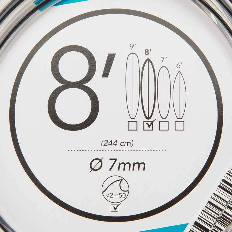 Leash Surf 8' (240 Cm) Diamètre 7 Mm Noir 9 Leash Surf 8' (240 Cm) Diamètre 7 Mm Noir – Image 9