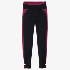 Legging Fitness 7/8 Coton Extensible Respirant Femme - Noir Bordeaux -Sportmania legging 7slash8 510 femme vert avec motif 5