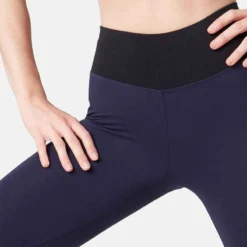 Legging 7/8 510 Piping Fitness Femme Bleu Marine/noir -Sportmania legging 7slash8 510 piping fitness femme noirslashgris 5
