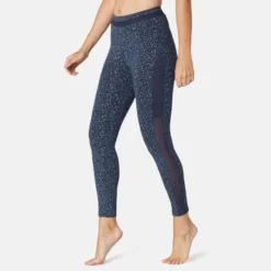 Legging 7/8 Sport Pilates Gym Douce Femme 520 Slim Bleu