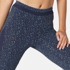 Legging 7/8 Sport Pilates Gym Douce Femme 520 Slim Bleu -Sportmania legging 7slash8 sport pilates gym douce femme 520 slim bleu printe 7