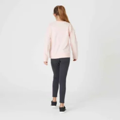 Legging Chaud Fille French Terry Coton - Basique Gris Chiné Foncé -Sportmania legging chaud gris enfant 2