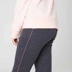 Legging Chaud Fille French Terry Coton - Basique Gris Chiné Foncé -Sportmania legging chaud gris enfant 3