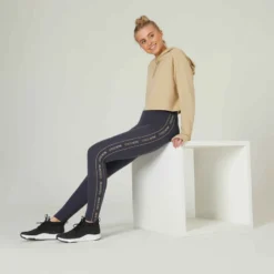 Legging Slim Fitness Femme Fit+ - 500 Gris -Sportmania legging coton fitness fit gris 2