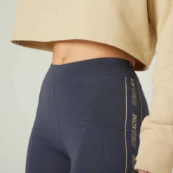 Legging Slim Fitness Femme Fit+ - 500 Gris -Sportmania legging coton fitness fit gris 4