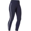 Legging Court De Sport Taille Haute 510 Femme 7/8 En Coton Bleu Marine