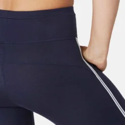 Legging Court De Sport Taille Haute 510 Femme 7/8 En Coton Bleu Marine -Sportmania legging court de sport taille haute 510 femme 7slash8 en coton bleu marine 5