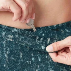 Legging Court De Sport Taille Haute 520 Femme 7/8 En Coton Bleu Canard Printé -Sportmania legging court de sport taille haute 520 femme 7slash8 en coton bleu canard printe 6