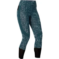 Legging Court De Sport Taille Haute 520 Femme 7/8 En Coton Bleu Canard Printé -Sportmania legging court de sport taille haute 520 femme 7slash8 en coton bleu canard printe 8