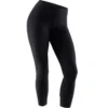 Legging Court De Sport Taille Haute 520 Femme 7/8 En Coton Noir