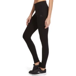 Legging FIT+ 500 Slim Gym & Pilates Femme Noir -Sportmania legging fit 500 slim gym pilates femme noir 4