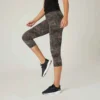 Legging Fitness 7/8 Coton Extensible Court Et Gainant Femme - Gris Violacé
