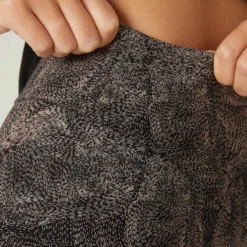 Legging Fitness 7/8 Coton Extensible Court Et Gainant Femme - Gris Violacé -Sportmania legging galbant 7slash8 900 femme noir 4