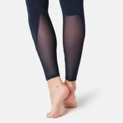 Legging Sport Taille Haute 520 Femme En Coton Bleu Marine -Sportmania legging sport taille haute 520 femme en coton bleu marine 4