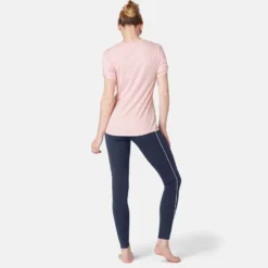 Legging Sport Taille Haute En Coton Femme 510 Bleu/rose -Sportmania legging sport taille haute en coton femme 510 bleuslashrose 2