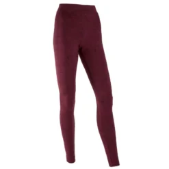 Legging Fitness Long Coton Extensible Femme - Fit+ Bordeaux Avec Imprimé -Sportmania legging sport taille haute fit 500 femme en coton noir printe 7