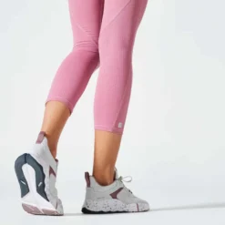 Legging Taille Haute Court Et Gainant Fitness Cardio Femme Rose -Sportmania legging taille haute court et gainant fitness cardio femme rose 3