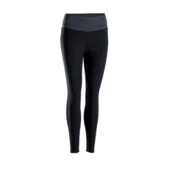 LEGGING COTON YOGA FEMME ECO-CONCU NOIR / GRIS