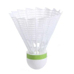 Lot De 6 Volants De Badminton En Plastique PSC 100 Medium - Blanc -Sportmania lot de 6 volants de badminton en plastique psc 100 medium blanc 3