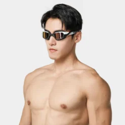 Lunettes De Natation - TURN Taille L - Verres Miroir - Noir / Blanc / Rouge -Sportmania lunettes de natation turn taille l verres fumes noir slash gris slash jaune 6
