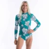 Maillot 1 Pièce Manches Longues Dani PEONY Avec Back Zip