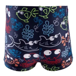 BOXER DE BAIN BEBE / ENFANT BLEU IMPRIME FISH -Sportmania maillot de bain bebe garcon boxer bleu fonce imprime 2