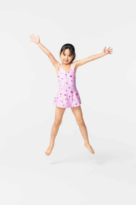 Maillot De Bain De Natation Fille 1 Pièce Vega Jupette Imprimé Rose 6 Maillot De Bain De Natation Fille 1 Pièce Vega Jupette Imprimé Rose – Image 6