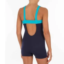 Maillot De Bain De Natation Fille Une Pièce Taïs Shorty Bleu -Sportmania maillot de bain de natation fille une piece tais shorty bleu 2