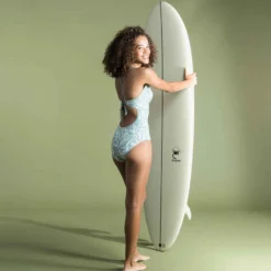 Maillot De Bain De Surf 1 Pièce Femme Avec Double Réglage Dos BEA PLANT KAKI -Sportmania maillot de bain de surf 1 piece femme avec double reglage dos bea koga maldives 8