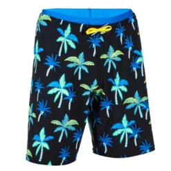 Maillot De Bain Short Natation Garçon - 100 Long - Palmi Noir -Sportmania maillot de bain short natation garcon 100 long tex bleu 6